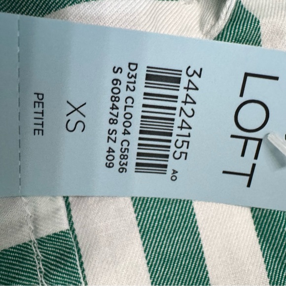 LOFT Mint Striped Button-Down Shirt - Picture 7 of 8